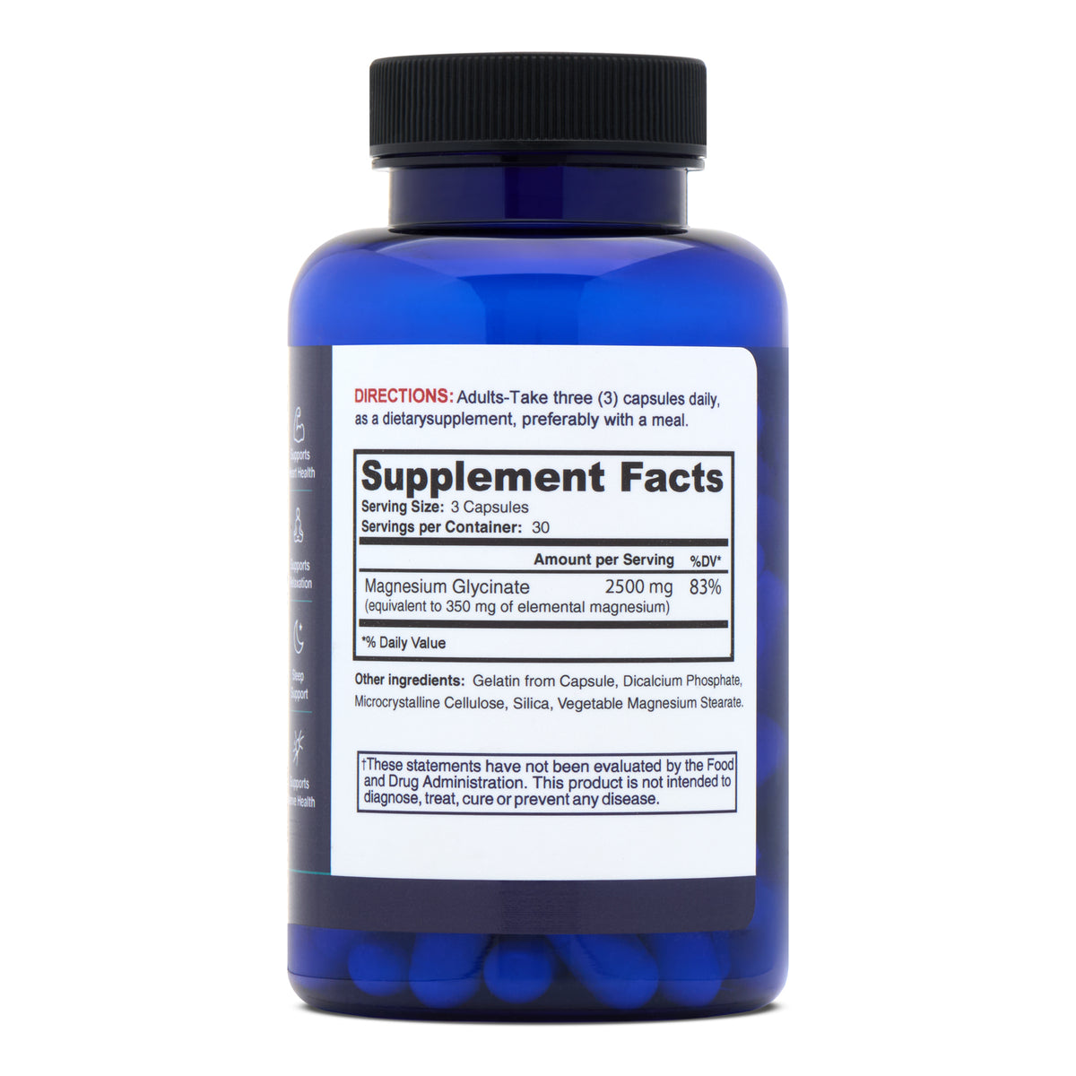 CalmCore Supplement Facts label
