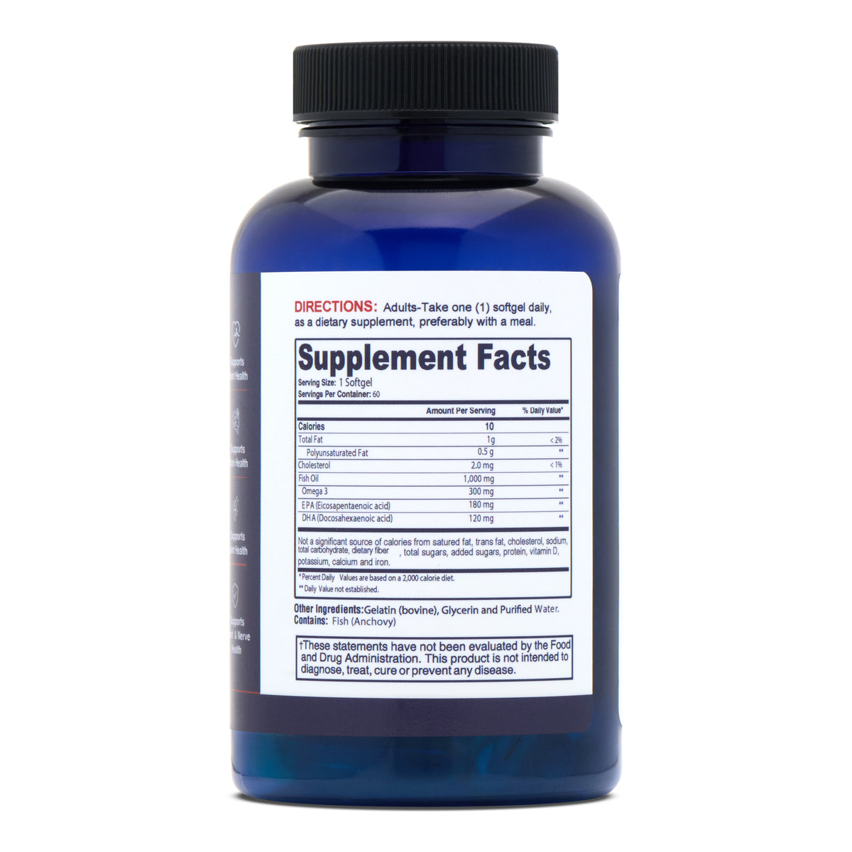 OmegaCore Supplement Facts label